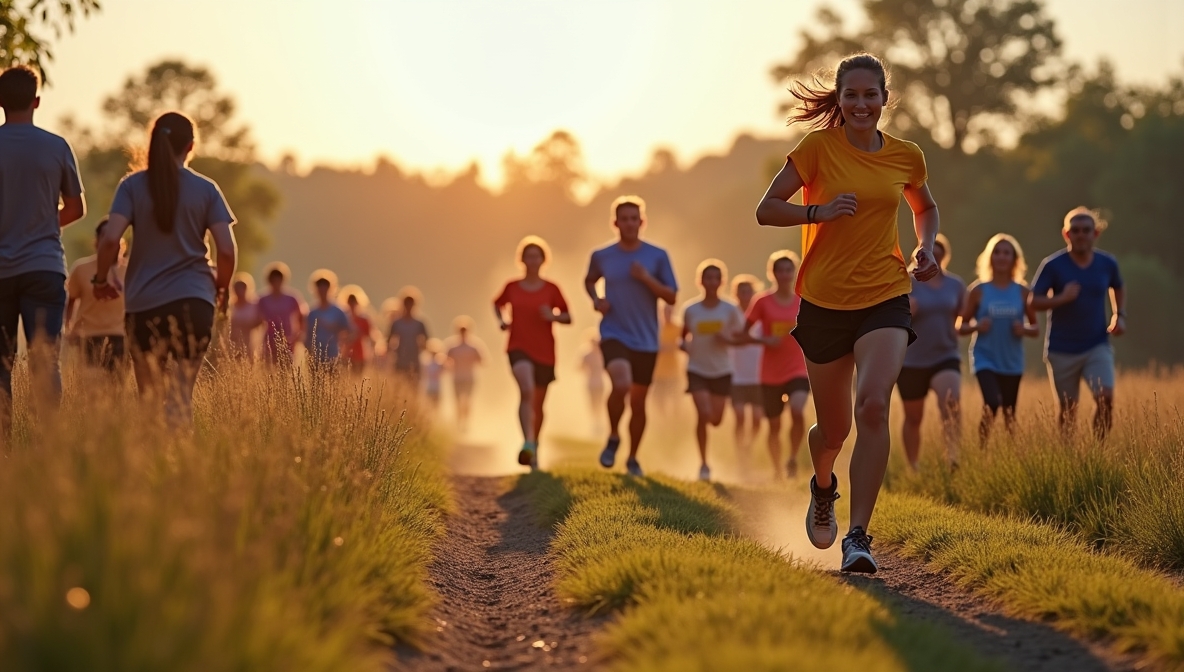 Runners at finish line